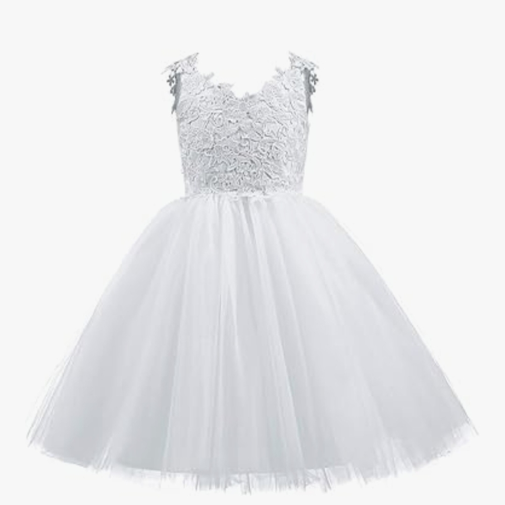 Elegant White Lace Dress Flower Girl/Wedding